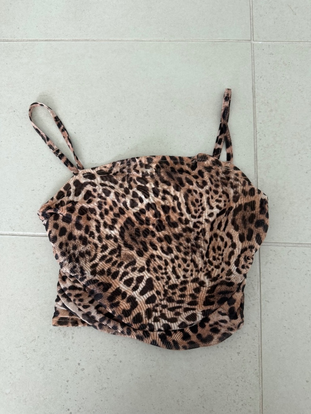Princess Polly Animal Print Cropped Tank Top Size 0